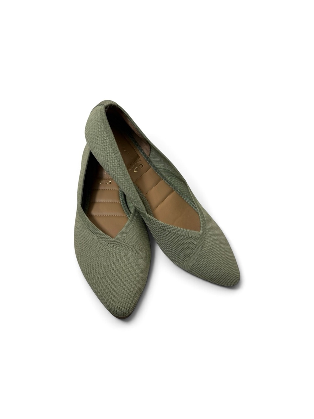 Kelly & Katie Jayce Olive Pointed-Toe Knit Flats size 9.5